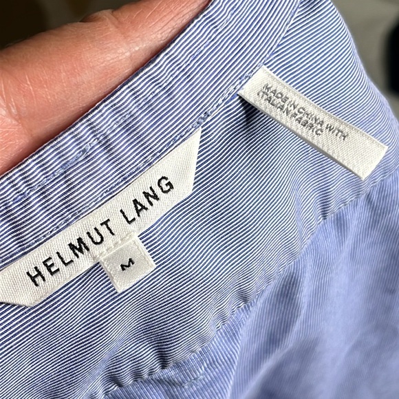 Helmut Lang Ottoman Striped Long Sleeve Shirt Buttondown Women's Medium Preppy - Picture 13 of 13